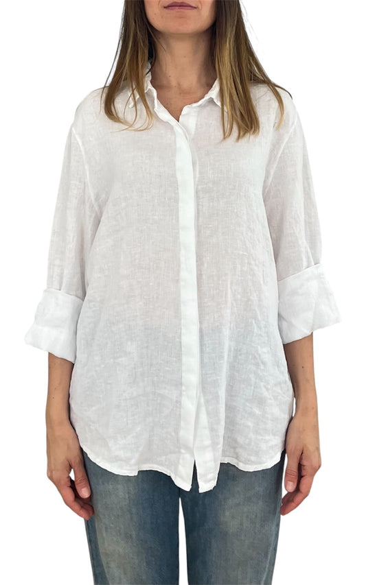 Off-on - Camicia lino - Bianco