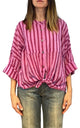 Off-on - Camicia rigata - Magenta