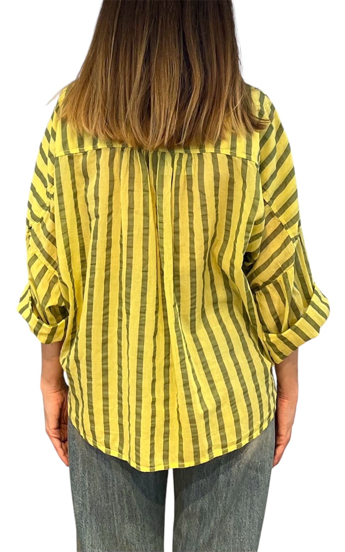 Off-on - Camicia rigata - Lime