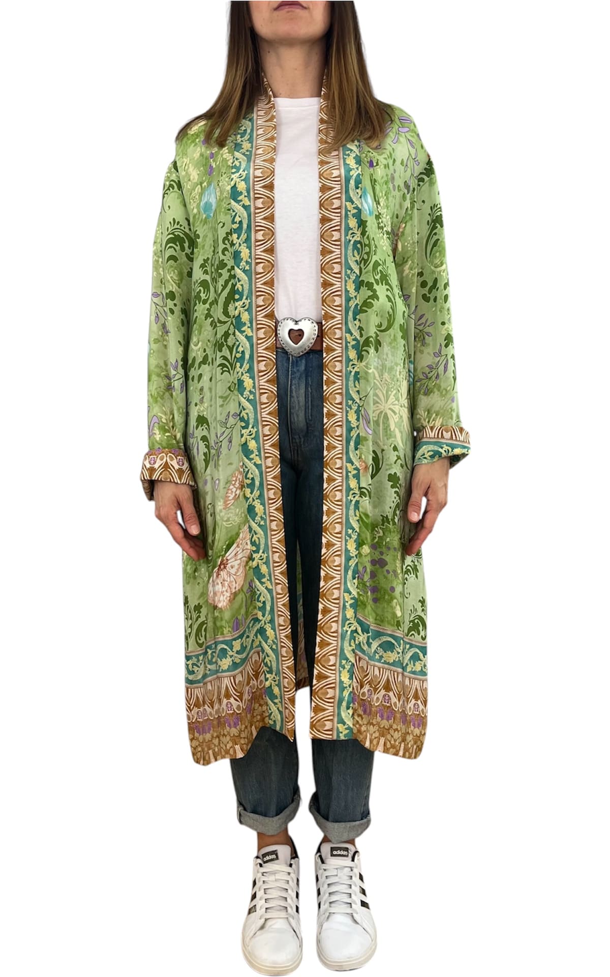 Wu'Side - Kimono lungo sfoderato - verde