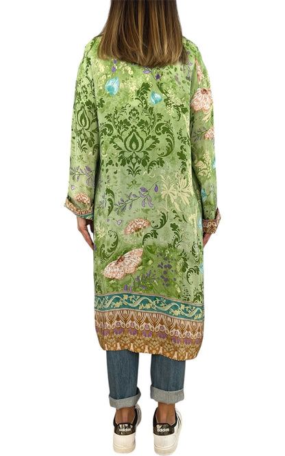 Wu'Side - Kimono lungo sfoderato - verde