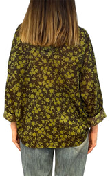 Off-on - Camicia fantasia foglie - Moro/verde
