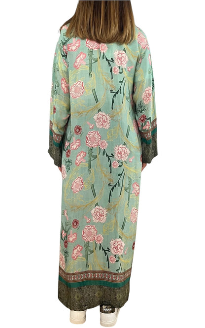 Wu'Side - Kimono lungo sfoderato - Verde acqua