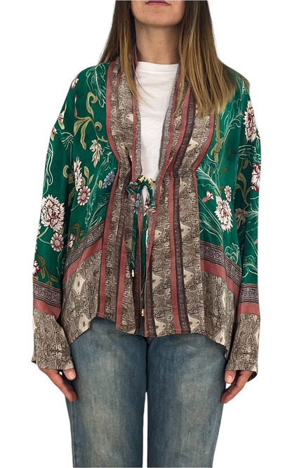 Wu'Side - Kimono corto con coulisse - verde