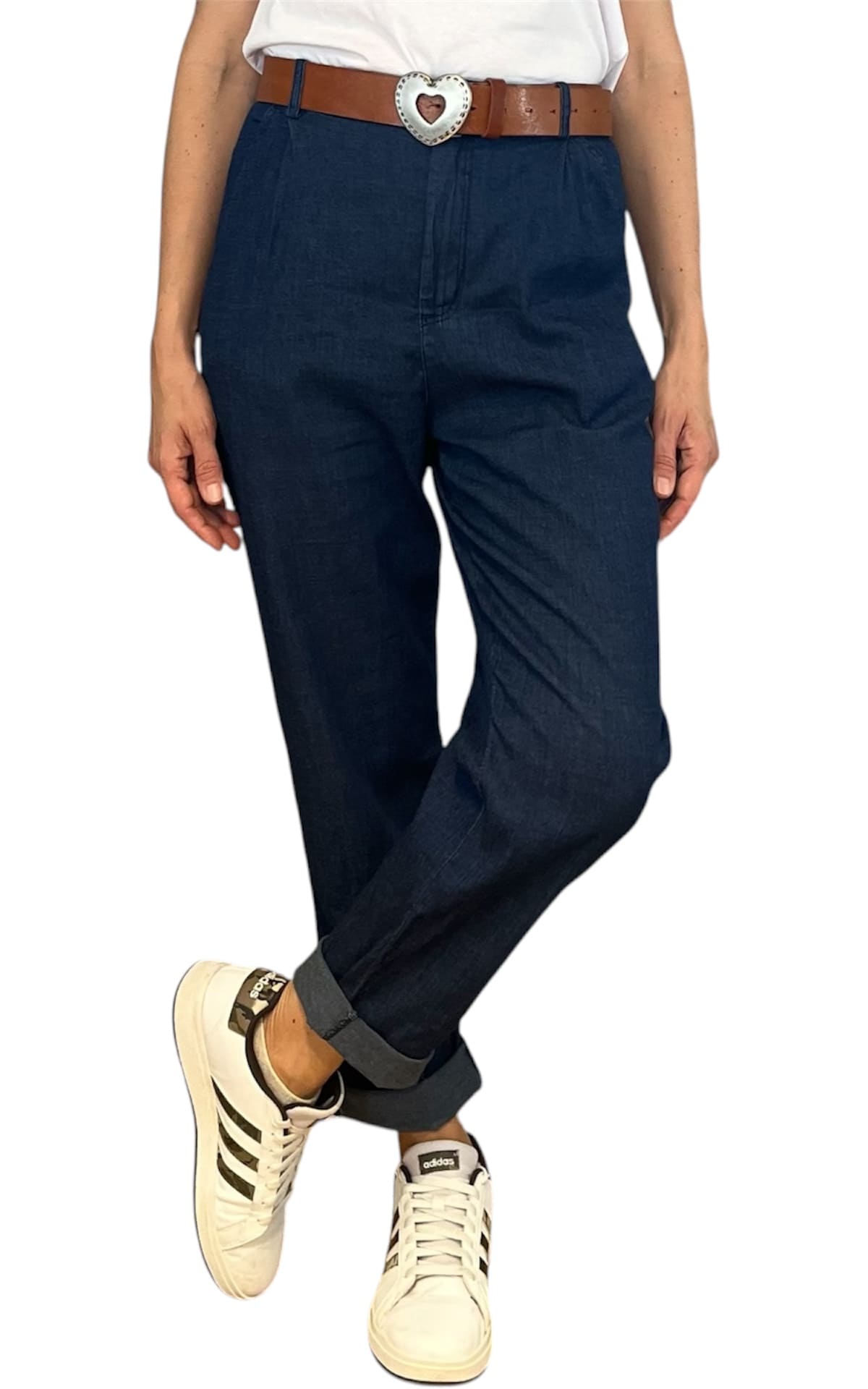 Off-on - Pantalone boyfriend JOELLE - Denim chambray