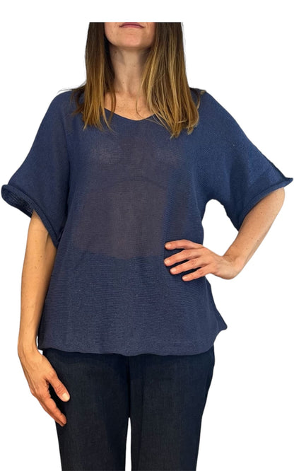 Initial - Maglia scollo v - Blu