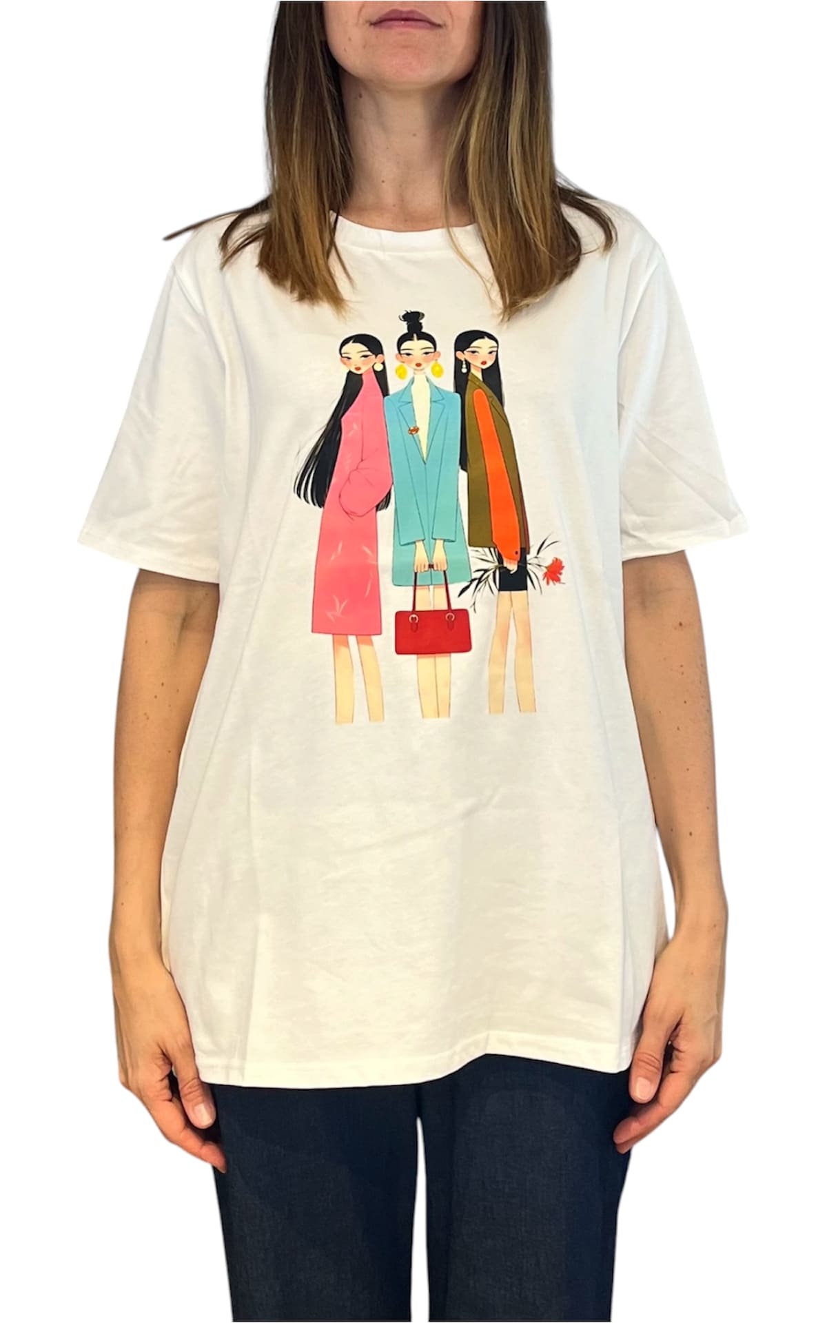 Civico 1 - T-shirt 3 bamboline - Bianco