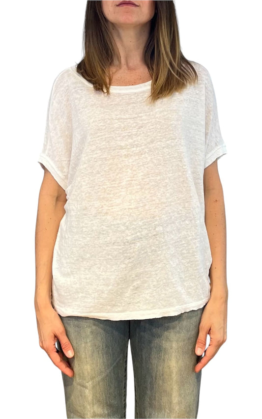 Off- on - T-shirt over lino - Bianco