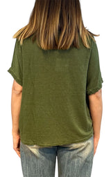 Off- on - T-shirt over lino - Verde militare