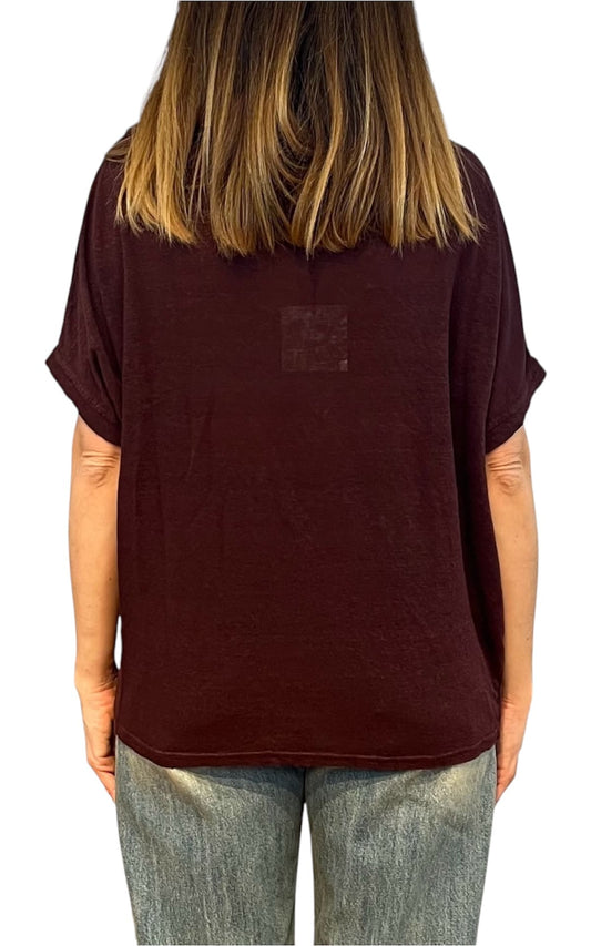 Off- on - T-shirt over lino - Vino