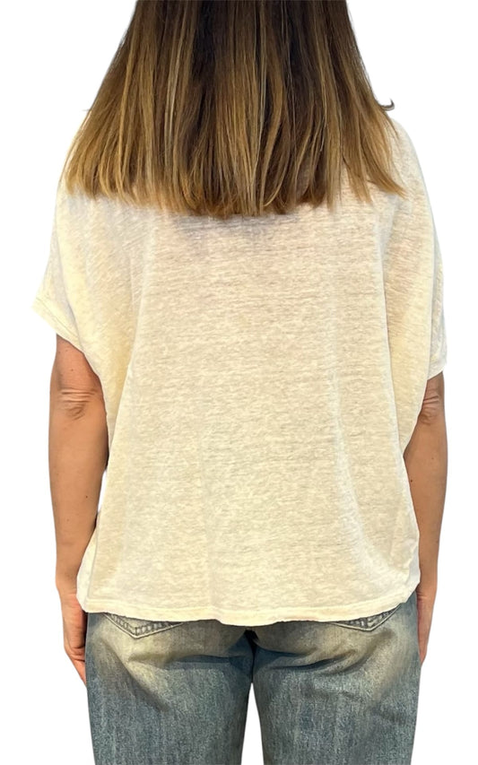 Off- on - T-shirt over lino - Burro