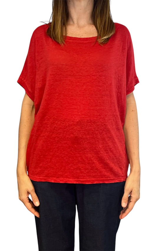 Off- on - T-shirt over lino - Rosso