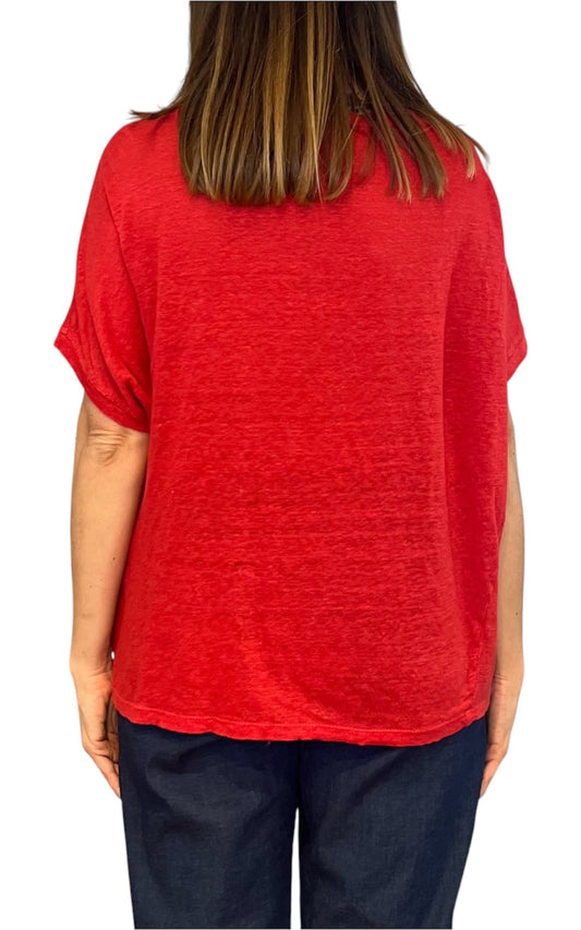 Off- on - T-shirt over lino - Rosso