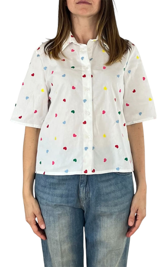 Susan Di - Camicia cuori - Bianco
