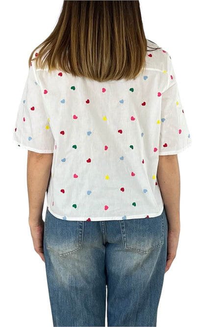Susan Di - Camicia cuori - Bianco