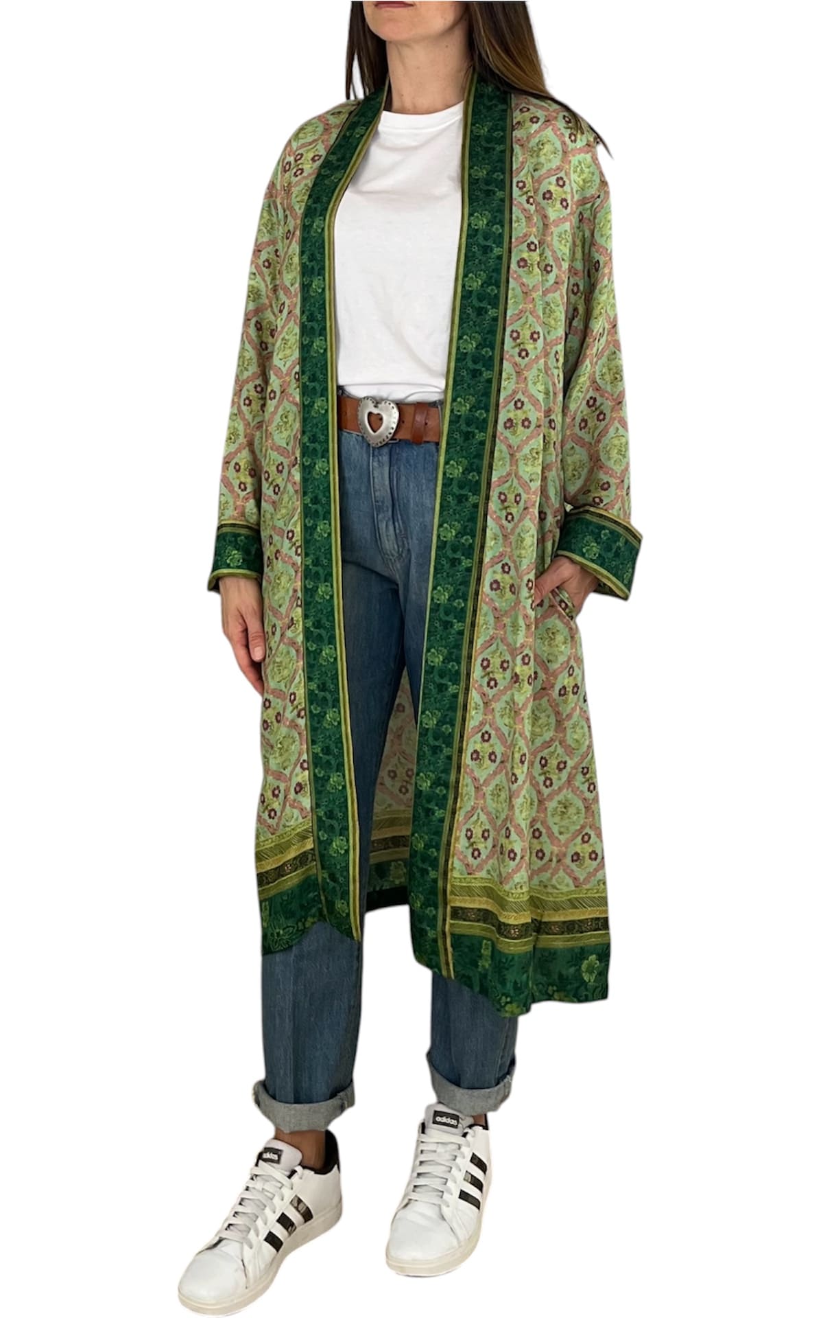 Wu'Side - Kimono lungo sfoderato - verde/ciclamino