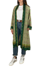 Wu'Side - Kimono lungo sfoderato - verde/ciclamino