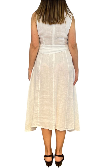 Off-on - Abito lino - Bianco