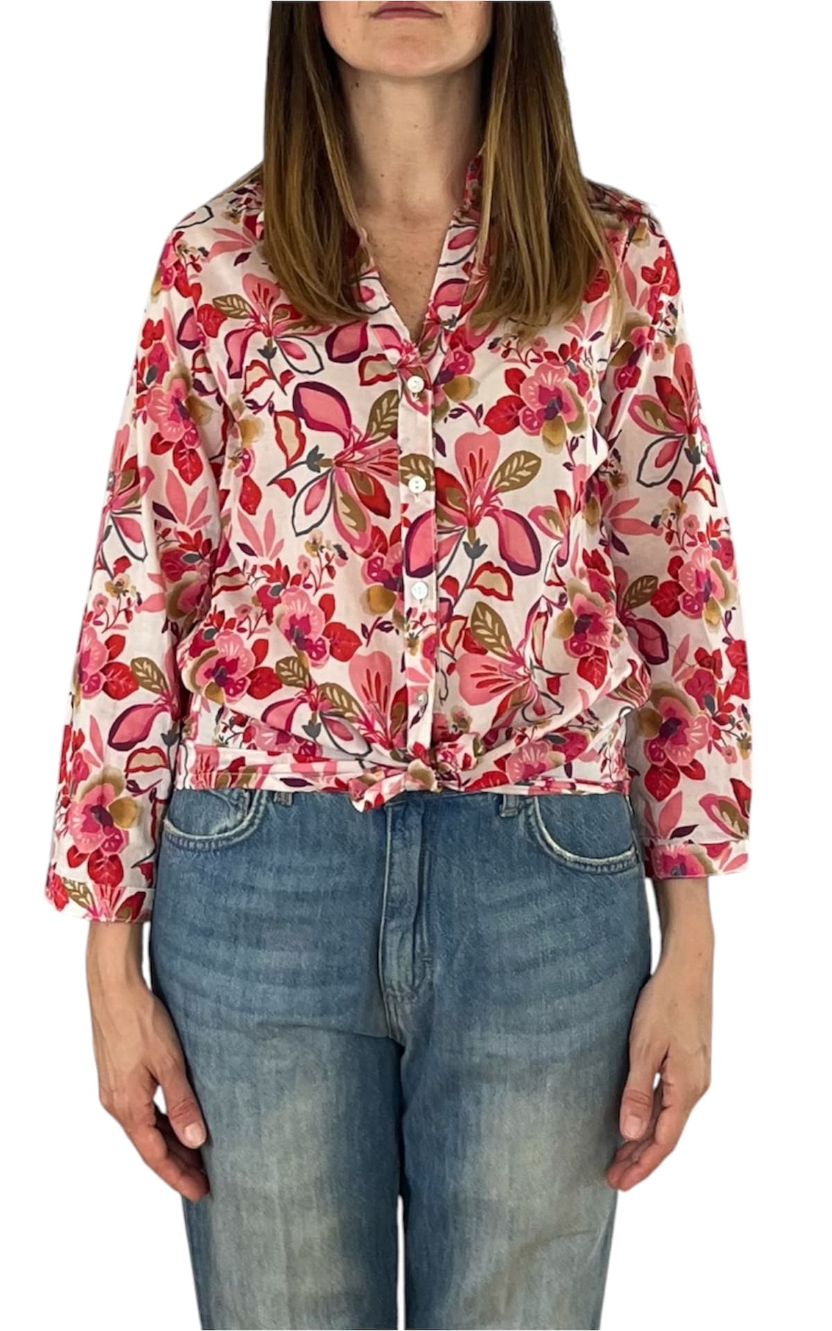 Palme - Camicia mussola fantasia - Rosa