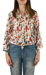 Palme - Camicia mussola fantasia - Burro