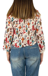 Palme - Camicia mussola fantasia - Burro