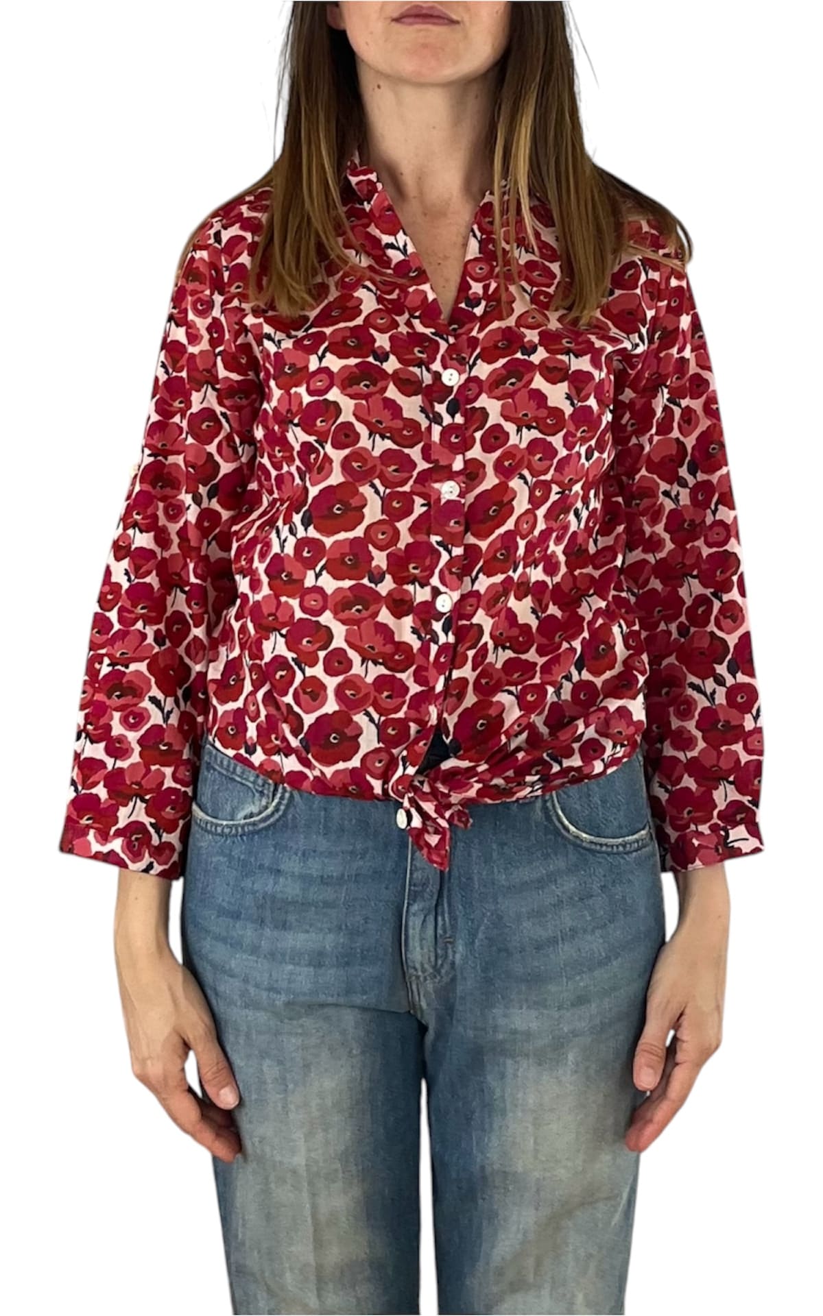 Palme - Camicia mussola fantasia - Ciclamino