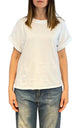 Initial - T-shirt manica risvolto - Bianco