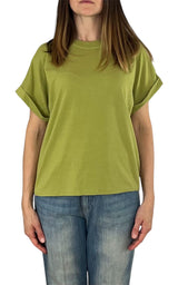 Initial - T-shirt manica risvolto - Olio