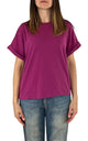 Initial - T-shirt manica risvolto - Ciclamino