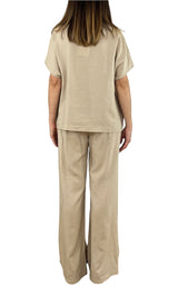 Off-On - Completo lino e viscosa - Sabbia