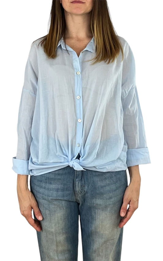 Off-On - Camicia mussola - Celeste