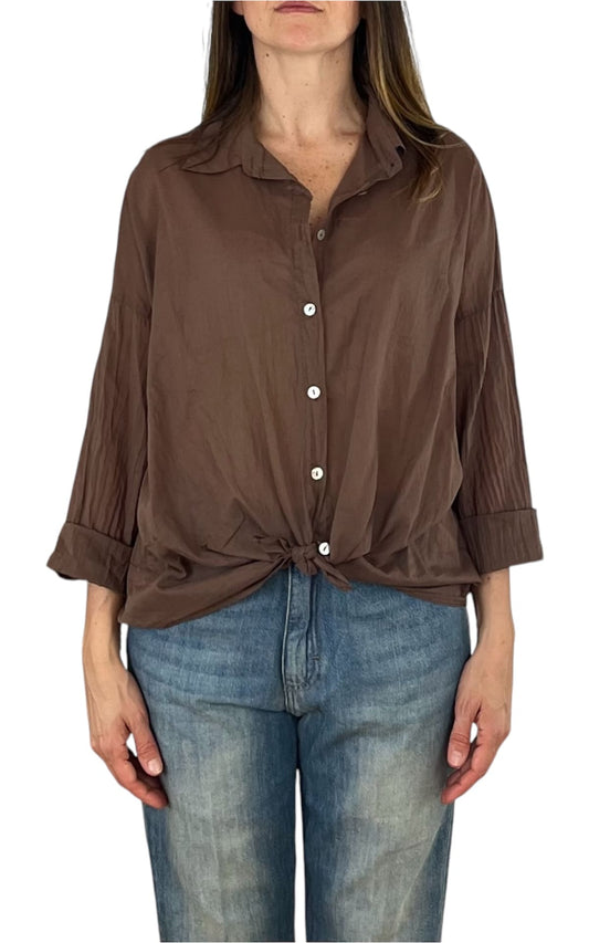 Off-On - Camicia mussola - Moro