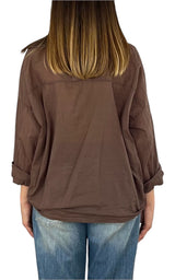 Off-On - Camicia mussola - Moro