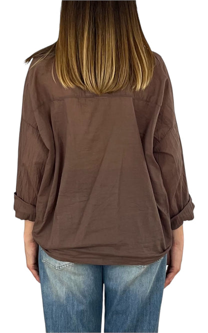 Off-On - Camicia mussola - Moro