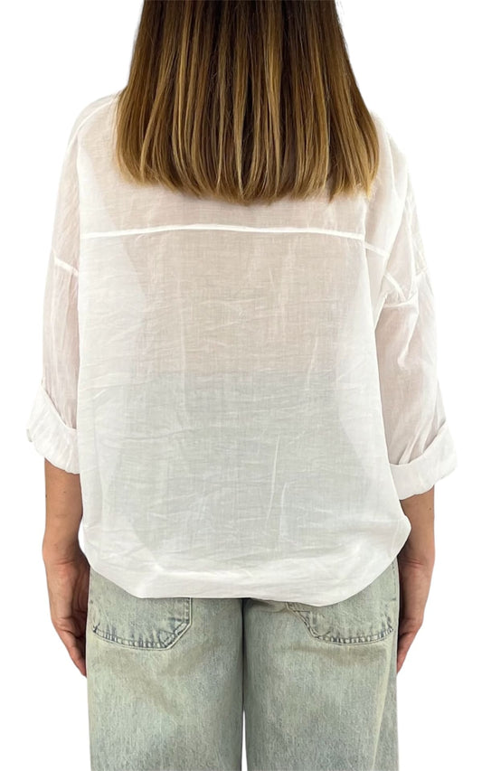 Off-On - Camicia mussola - Bianco