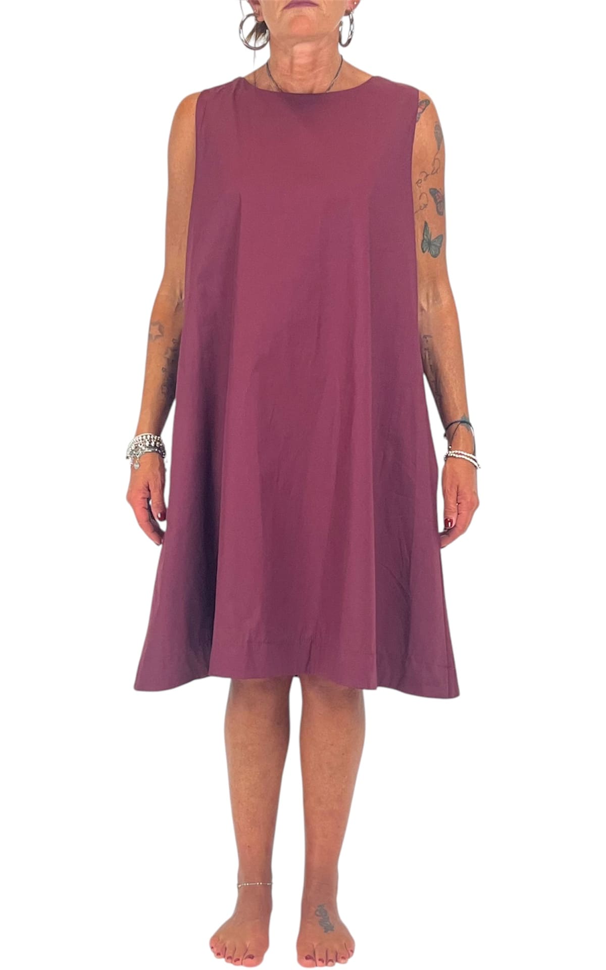 Off-on - Abito trapezio - Burgundi