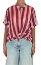 Off-On - Camicia mussola a  righe - Rosa/Magenta