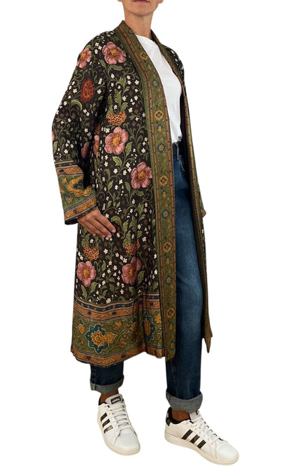 Wu'Side - Kimono lungo - Rosa/Marrone
