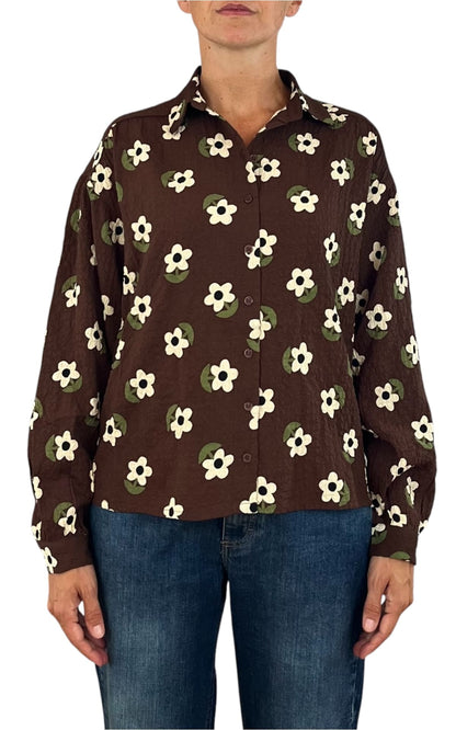 Compañia Fantastica - Camicia fiori - Moro