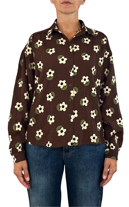 Compañia Fantastica - Camicia fiori - Moro