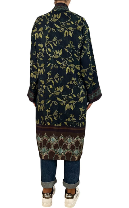 Wu'Side - Kimono lungo - Nero/Verde