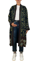 Wu'Side - Kimono lungo - Nero/Verde