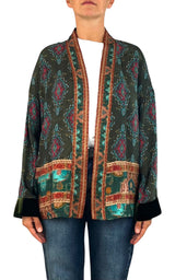 Wu'Side - Kimono corto con cintura - Verde