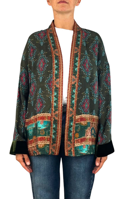 Wu'Side - Kimono corto con cintura - Verde