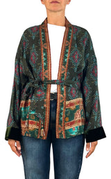 Wu'Side - Kimono corto con cintura - Verde