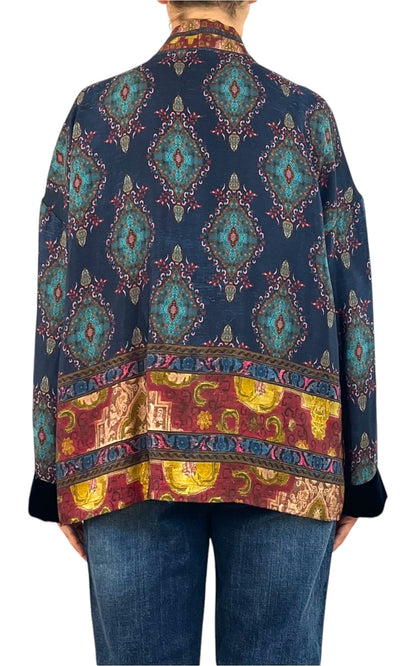 Wu'Side - Kimono corto con cintura - Blu