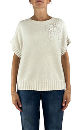 Initial - Gilet fiore - Burro