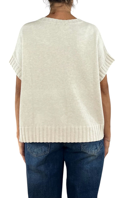 Initial - Gilet fiore - Burro