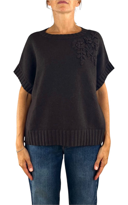Initial - Gilet fiore - Moro