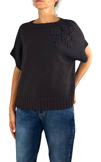 Initial - Gilet fiore - Moro